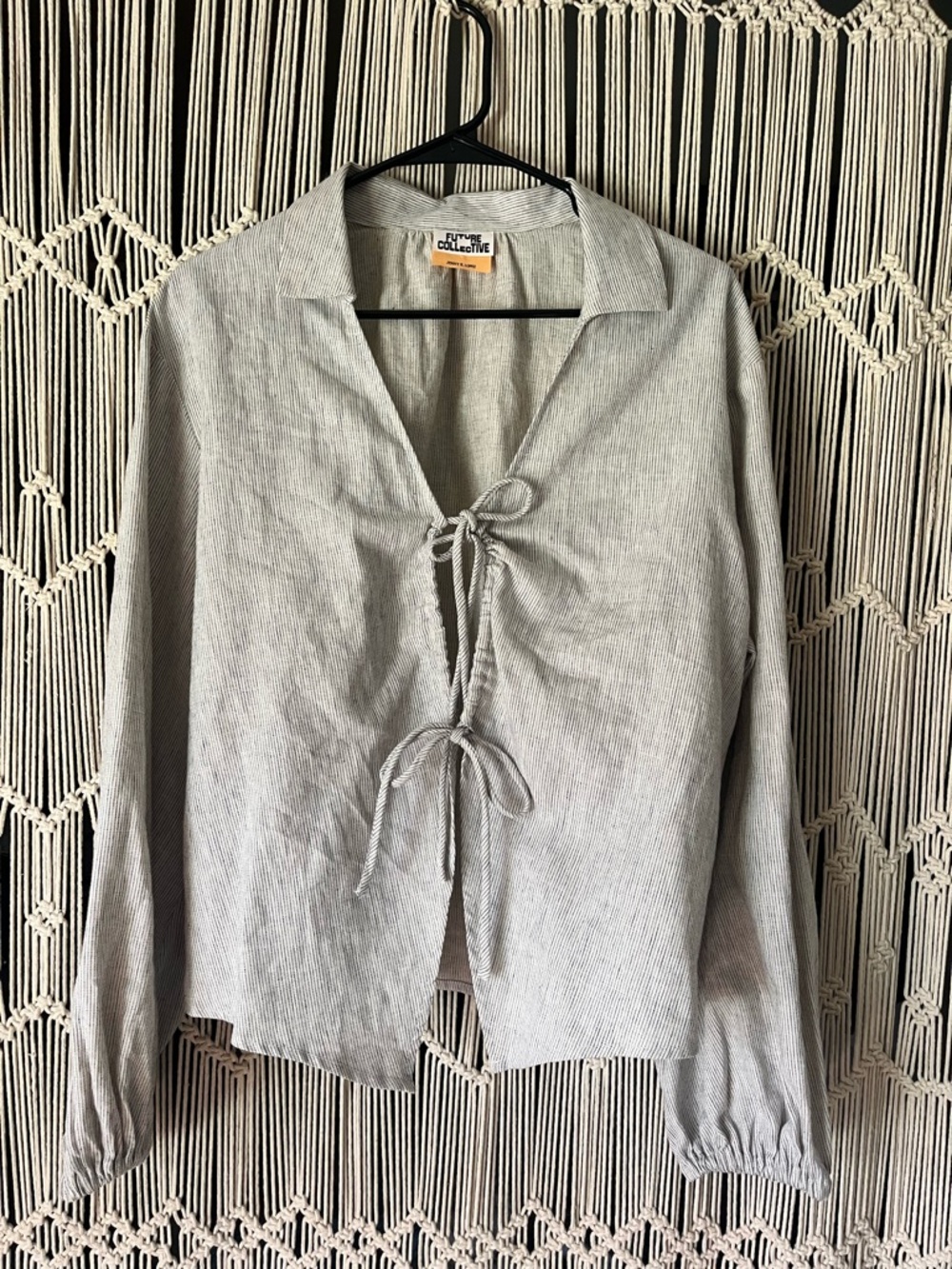 Tie-Front linen style Shirt